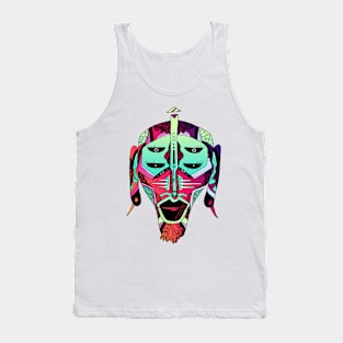 Blue Red Blend African Mask No 11 Tank Top